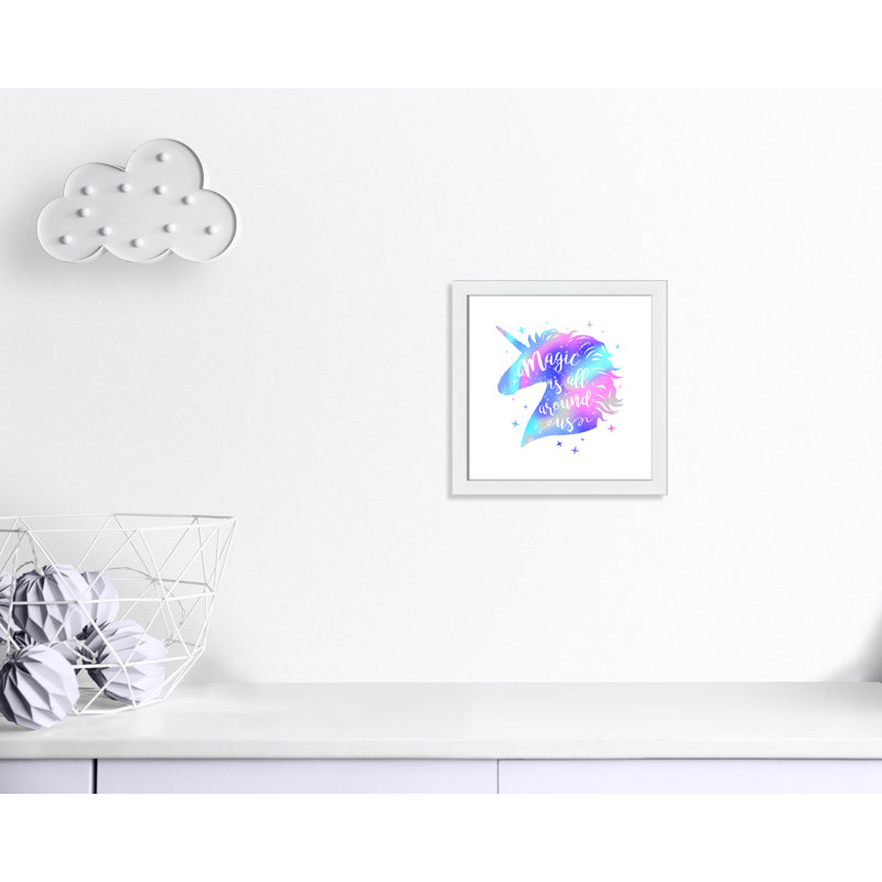 «Magic Is All Around Us», impression sur papier, H 16 po x l 16 po x P 0,6 po, Encadré plat blanc