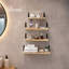Paulownia Wood, Metal Floating Shelf