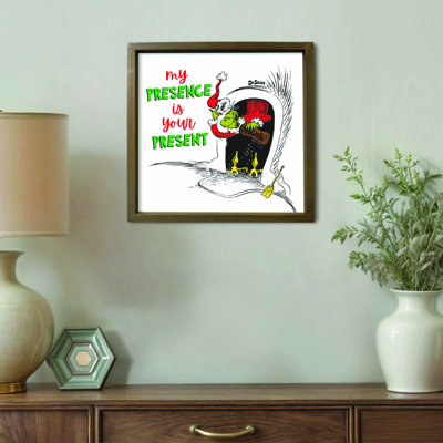 The Grinch My Presence Brown Framed Print