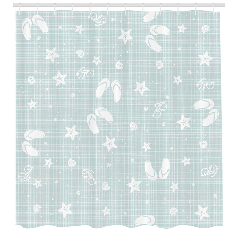 Shower Curtain with Hooks Included, 75" H x 69" W