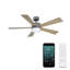 Ventilateur de plafond intelligent à cinq pales d'extérieur et d'intérieur Wynd avec télécommande et ensemble d'éclairage DEL inclus fonctionnant avec les applis Alexa, iOS ou Android-124322699-124322700-124322710