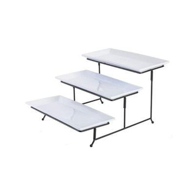 SERVING PLATTERS WITH METAL STAND