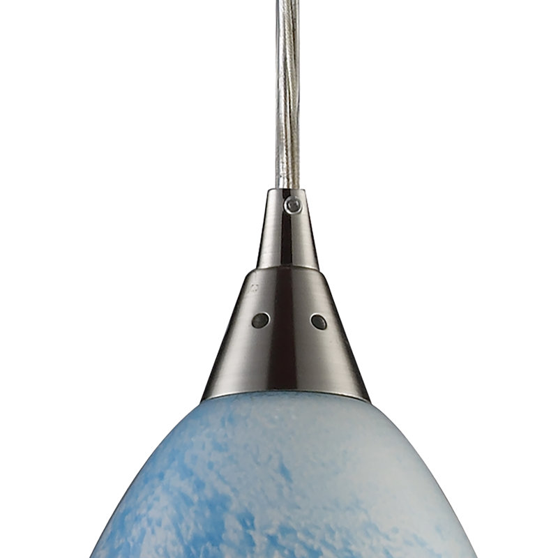 Luminaire suspendu à 1 lumière de 6 po de large Geologic - nickel satiné
