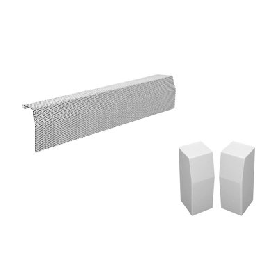 Baseboarders Premium Series Galvanized Steel Easy Slip-on Baseboard Heater Cover Set - White | Heater Cover and Endcaps Included