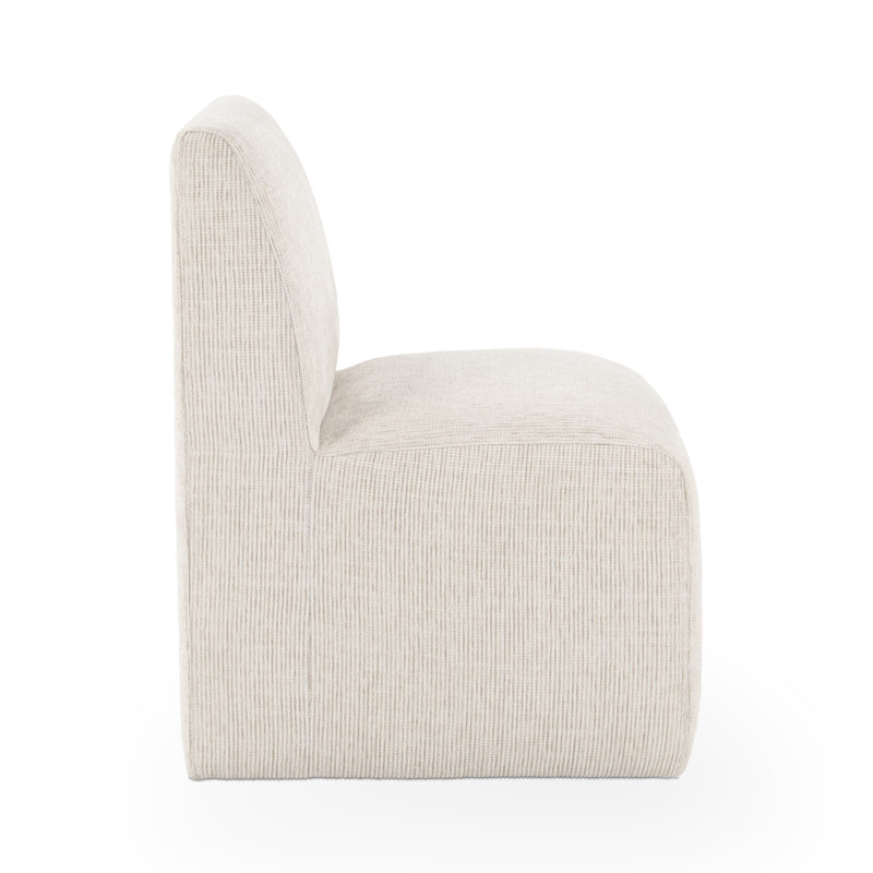 Chaise rembourrée en tissu Brighton, Beige vanille