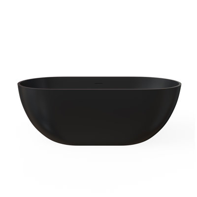 Solid Surface Soaking Bathtub - Deep Soak Freestanding Tub