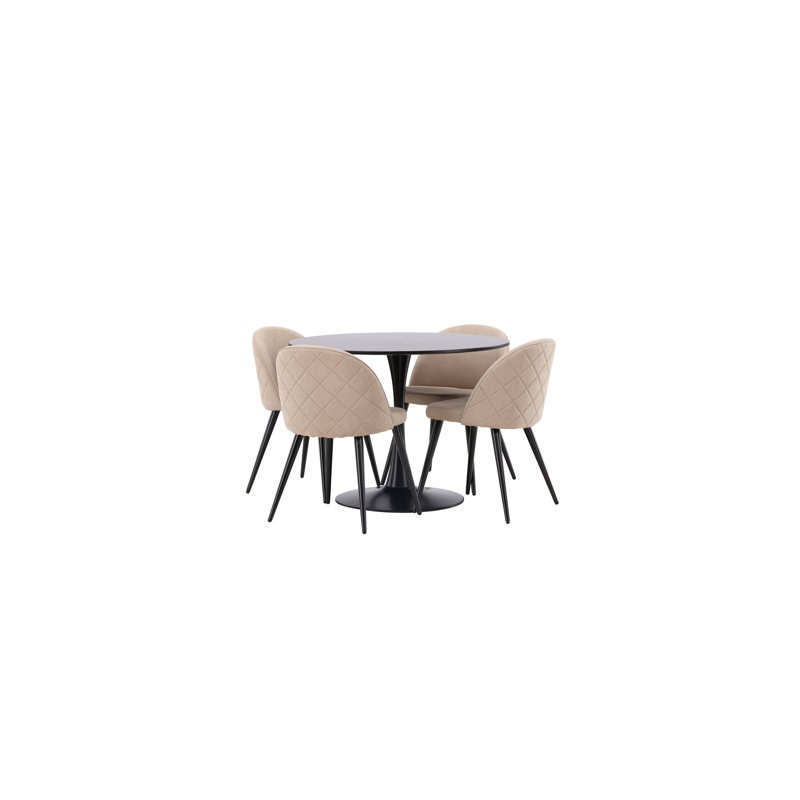 Syrna 4 - Person Dining Set, Beige, Beige