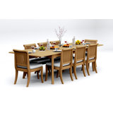 13 Pcs Grade-A Teak Wood Dining Set: 118" Double Extension Rectangle Table And 12 Giva Armless Chairs #11GV2400