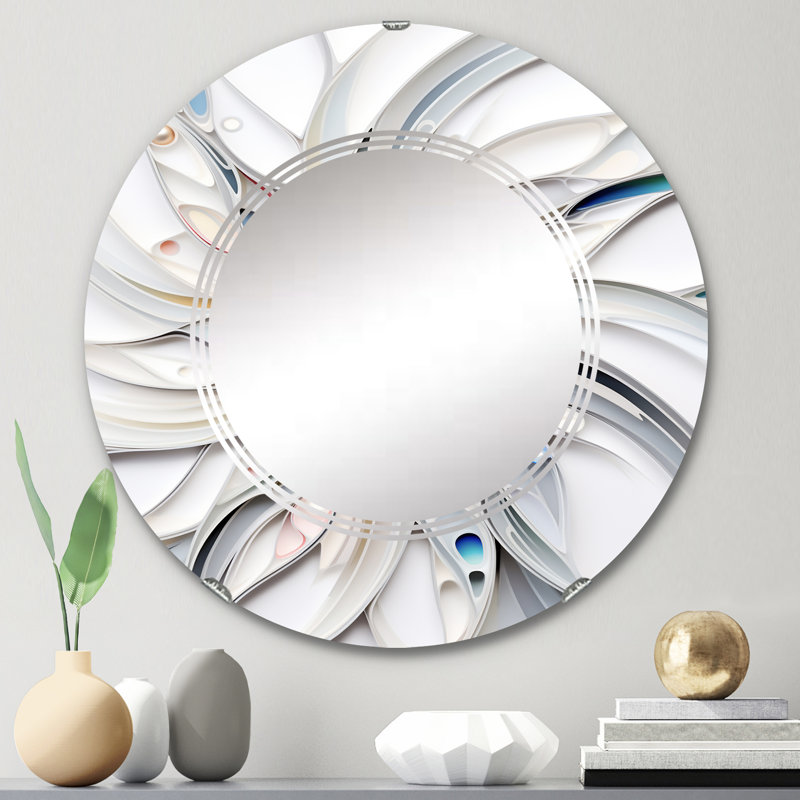 Oluwatoni - Miroir mural moderne rond, 24 po x 24 po