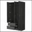 Armoire trois portes Eureka, deux tiroirs, chêne fumé-590251515