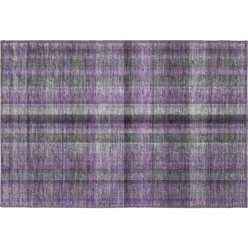 Premium Machine Washable Cerrito AMF548 Purple Rug, Rectangle 1'8" x 2'6"