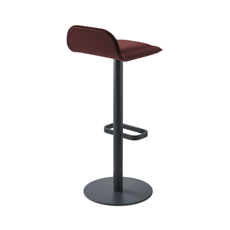 Kyun Upholstered Counter Stool with Metal Frame, Burgundy
