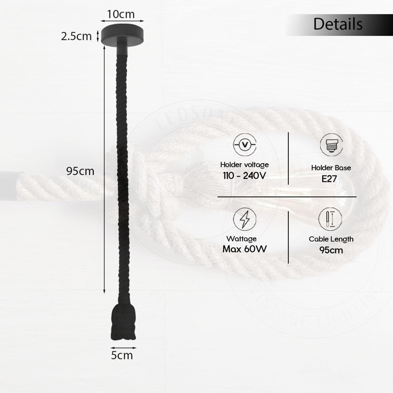 1 - Light Single Pendant, Black