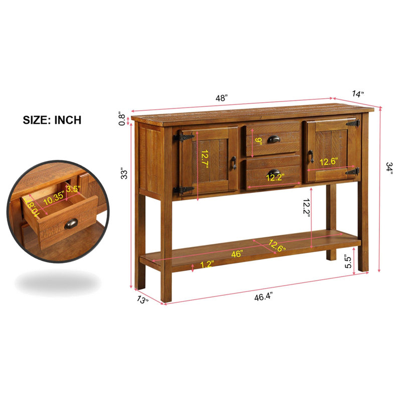 48'' Console Table, Brown