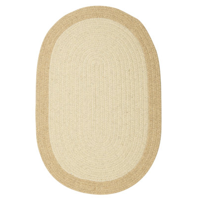 Tapis beige en laine tressé Rupert