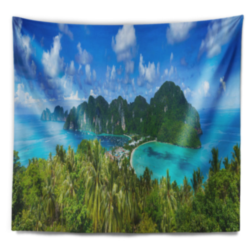 Photographie tropical island panorama tapisserie, H 32 po x l 39 po
