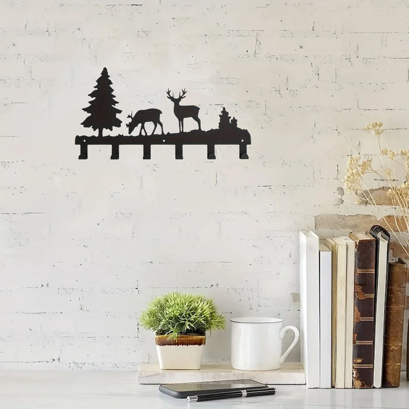 Handcrafted Elk Wall Rack, Cold-rolled Steel, Rust-resistant Coating