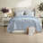 Reversible Bedding Sets, Polyester Queen Floral Beige Blue For Home