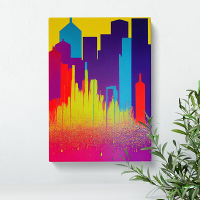 Paint Splash City Skyline No.3 Abstract - Wall Art