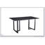 Élégante table de salle à manger en acier au carbone avec pierre noire Lauren, durable et élégante pour les intérieurs modernes-1476830956