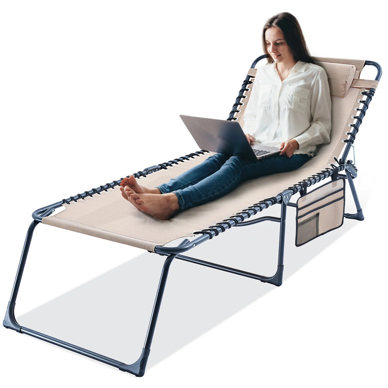 Chaise longue pliante Zero Gravity, Beige