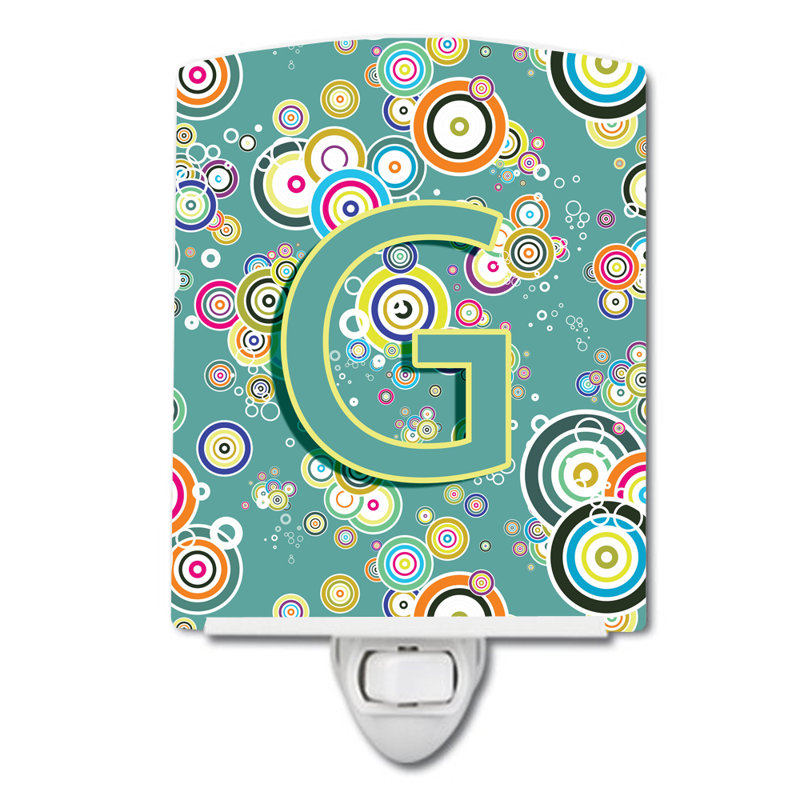 Circle Initial Alphabet Ceramic Night Light, G