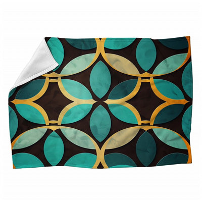 Retro Pattern Visual Machine Printed Throw Blanket