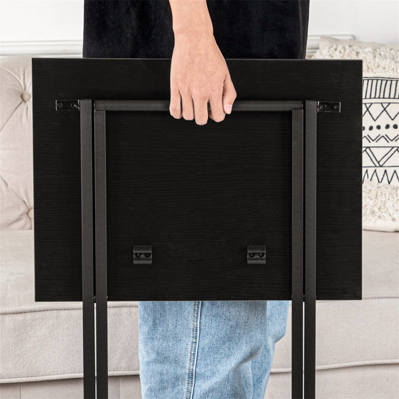 Klose Cross Legs End Table, Black