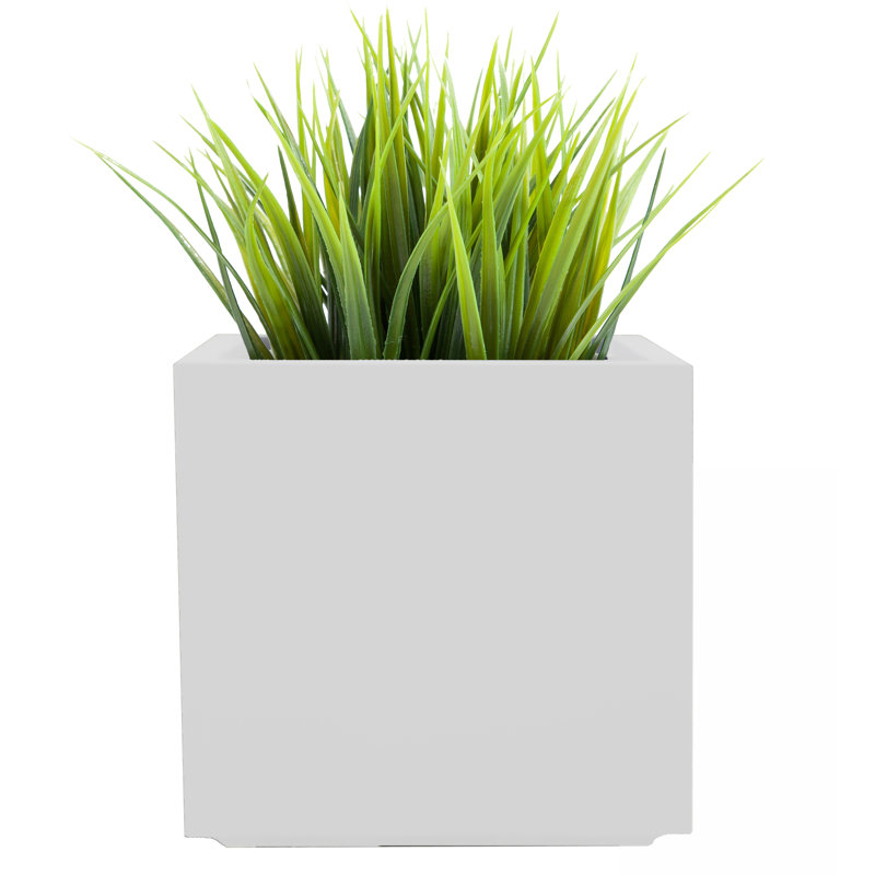 Boîte à fleurs en fibre de verre Lorsworth, H 14 po x l 14 po x P 14 po, Blanc
