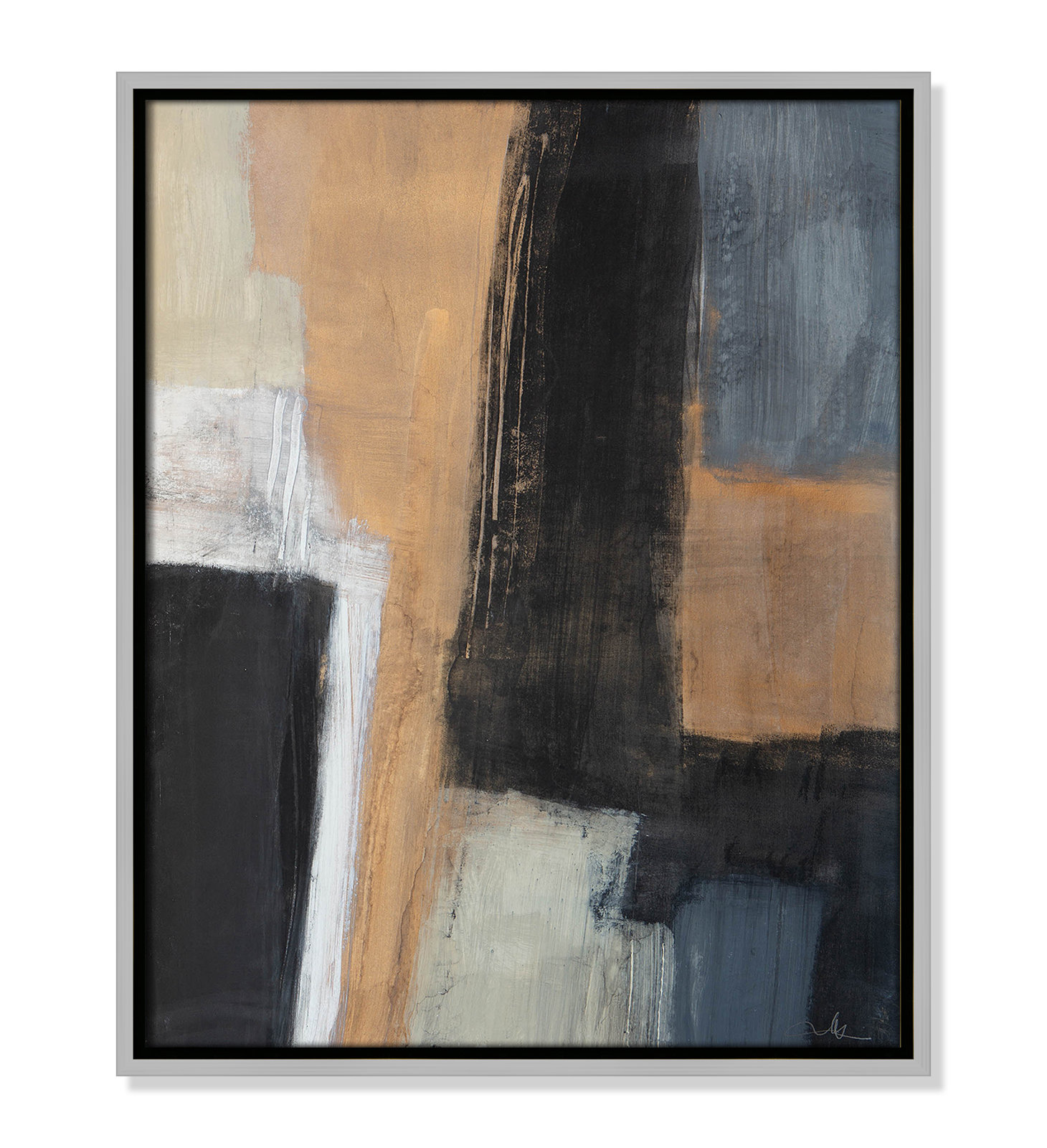 Calderon "Metallic Slate I" Print, 21.5" H x 17.5" W x 2" D, Silver