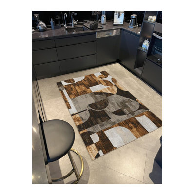 Tapis jaune lavable Modern Modern
