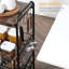 3 Tier Rolling Kitchen Cart With Storage, Kitchen Island Cart On Wheels With 2 Sliding Fruit Basket, Microwave Cart With Side Hooks For Dining Room, Walnut-1541486513