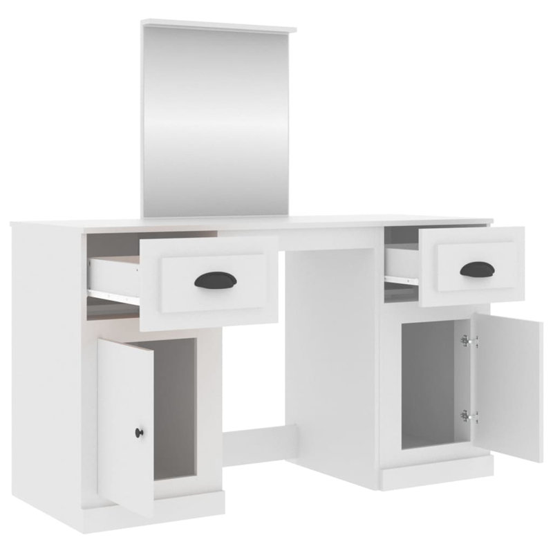 Alfeu Dressing Table with Mirror, White