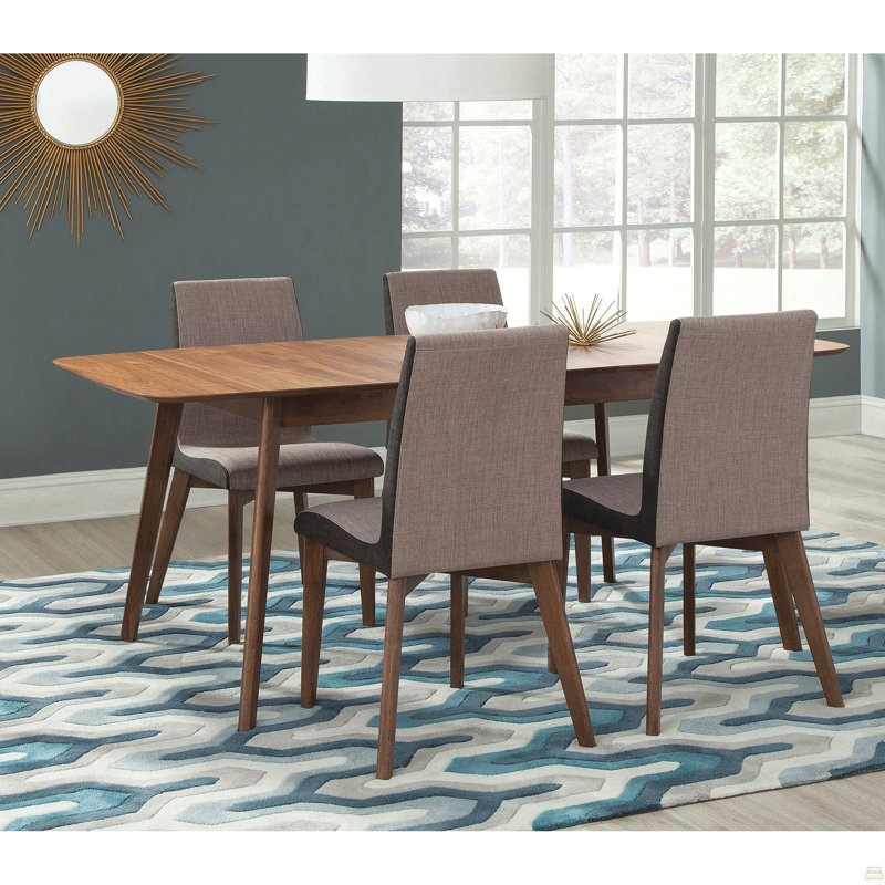 Natural Walnut 5-Piece Dining Set