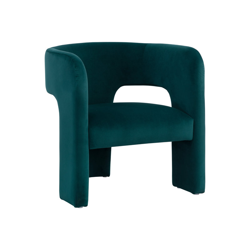 Lounge Chair, Teal Polyester
