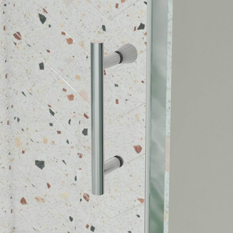 Porte de douche de 56 po x l 60 po x H 71 po, verre trempé de 1/4 po, style pivotant, installation facile, fermeture magnétique, finition de fuite H, installation, fonction d'étanchéité, universel