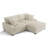 3 - Piece Upholstered White Faux Rabbit Fur Flannel Modular Sectional Sofa with Throw Pillows & Removable Ottomans-2100778609