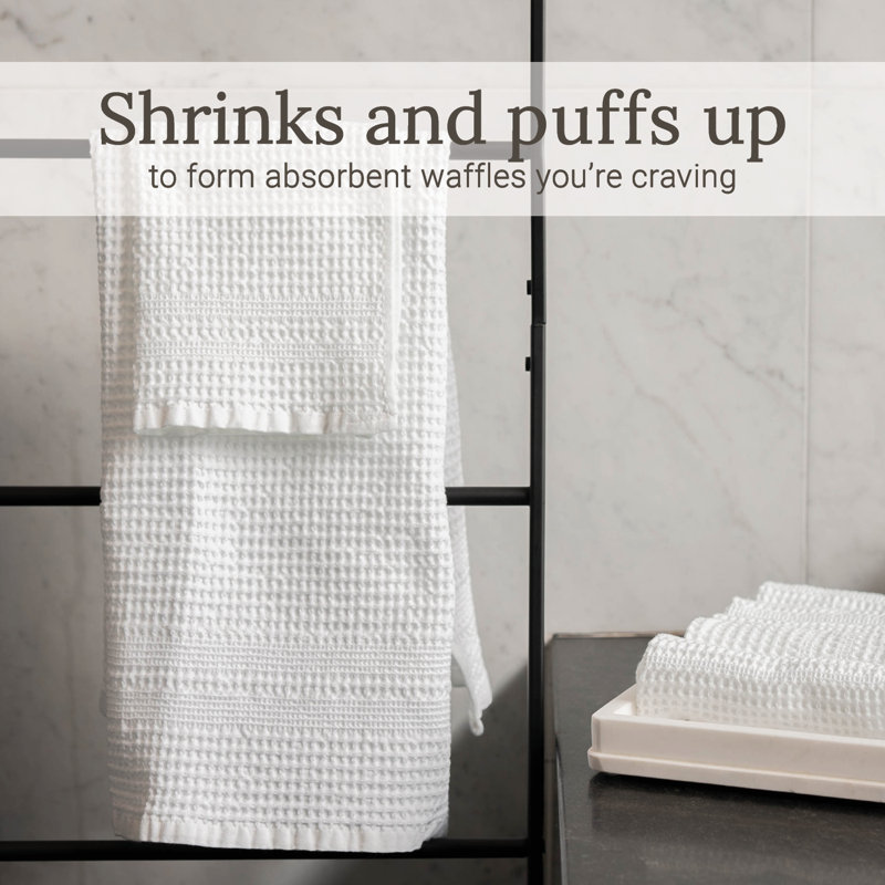 Waffle Bath Sheet – Extra Large, 100% Natural Cotton Super Absorbent & Quick Drying, Classic Style, White