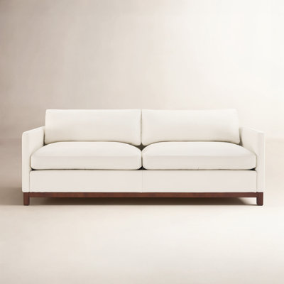 Liz 85'' Genuine Leather Upholstered Sofa with Reversible Cushions
