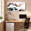 «Cherry Blossom Squirrel And Waterfall», reproduction d'art sur toile tendue sur toile, ensemble de 1-1700728274