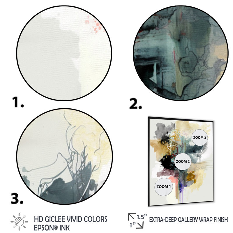 Alizarin Order II - Print on Canvas, Black Picture Framed Canvas, 12" W x 20" H