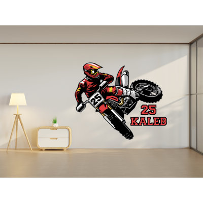 Motocross décoration murale, autocollants muraux Motocross, art mural, autocollants de chambre à coucher Motocross mur vinyle pépinière Art 560RS