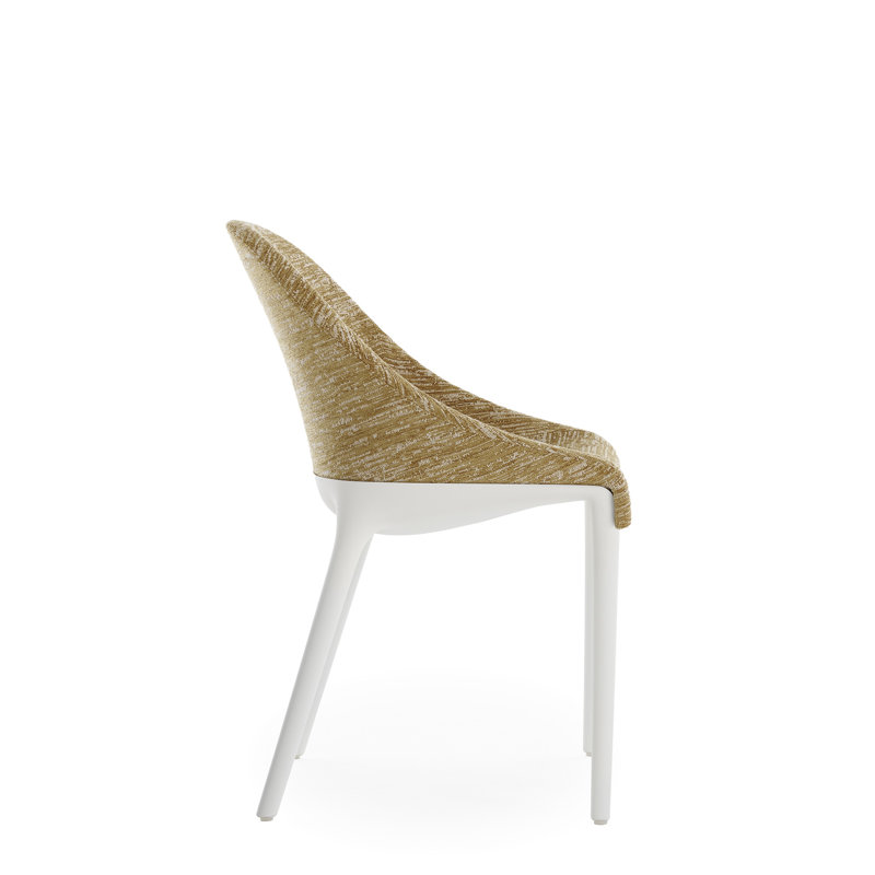 Eleganza Upholstered Dining Chair, White, Mustard
