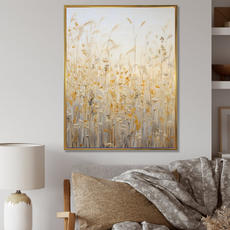 «Meadow Of Dreams III» sur toile, H 32 po x l 16 po x P 1 po, Cadre flottant doré