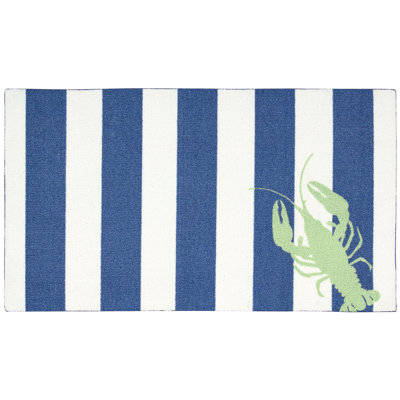 Tapis à surface marine/blanc "homard" Paraiso