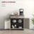Sideboards Farmhouse Buffet Cabinet with Barn Doors, Drawer &amp; Adjustable Shelf | Gray Wash | MDF, Particleboard-1390749107