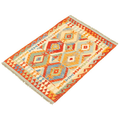 Tapis décoratif en laine de conception unique noué à la main New Age de 3 pi 4 po x 4 pi 10 po BESTAR