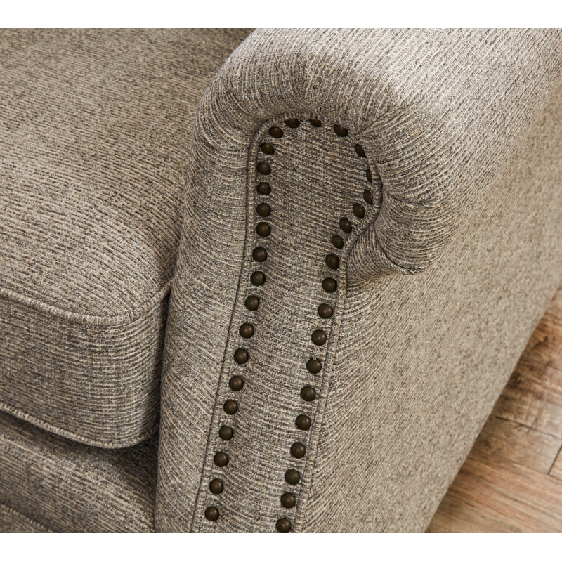 3 - Piece Upholstered Chaise Sectional, Gray Chenille