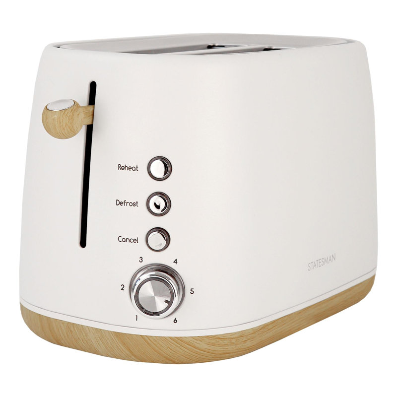 Statesman 2 Slice Scandi Toaster Grey/Blue, Cream