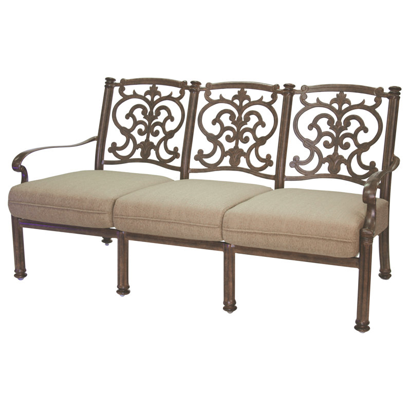 Canapé de patio avec coussin Sunbrella Anhar, Sésame, Moka